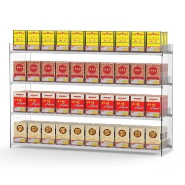 Imagem de Rack de exibição de cigarro portátil de parede para supermercados e lojas de conveniência, empurrador automático de cigarros e suporte de doces, solução de armazenamento de varejo, vitrine que