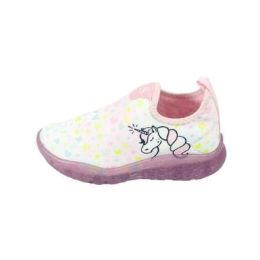 Imagem de Tenis Mini Pe Calce Facil Com LED - MP2424 - Mini Pé, 27, Branco, Rosa