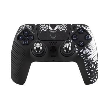 Imagem de Capa De Silicone Antiderrapante Para Controle PS5 Com Adesivo Protetor