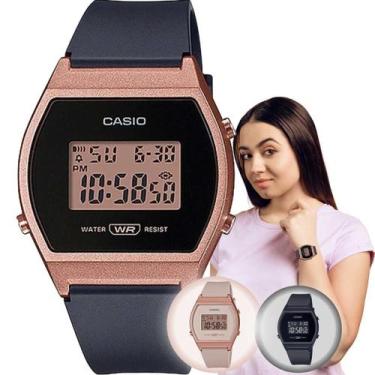 Imagem de Relógio Feminino Marca Casio Vintage Digital Esportivo Preto Nude Rose