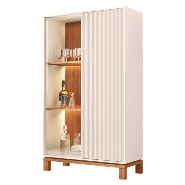 Imagem de Cristaleira Porta De Vidro Com Led 90cm Lucca Off-freijó C01 - Mpozenato