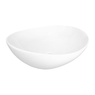 Imagem de Cuba de Apoio Oval Branca em Cerâmica Reno - RC 8002