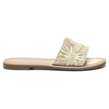 Imagem de Sandália Via Marte Rasteira Bordado Floral Feminina-Feminino