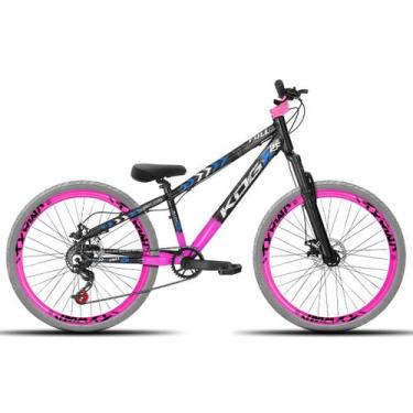 Imagem de Bicicleta aro 26 KOG Freeride, Preto rosa, Azul 3