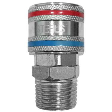 Imagem de Engate Rapido 1/4" Macho C/ Rosca 1/2 ST10073M-12N - STEELS