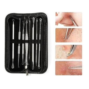 Imagem de Kit 7 Curetas Remove Cravos Espinhas Aço Inoxidável - Kasa Nossa Varie