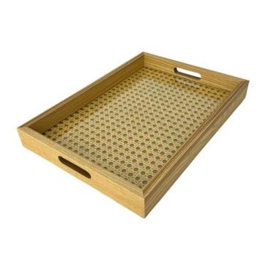 Imagem de Bandeja Retangular De Mdf Com Fundo Treliça E Acrílico 35Cm - Lyor