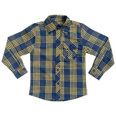 Imagem de Camisa Juvenil Look Jeans Manga Longa Xadrez Flanela - VERDE - 14-Masculino