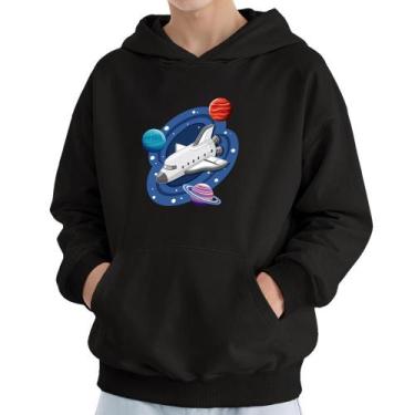 Imagem de Moletom Infantil Canguru Menino Algodão Estampa Espacial - Samcro, Pre