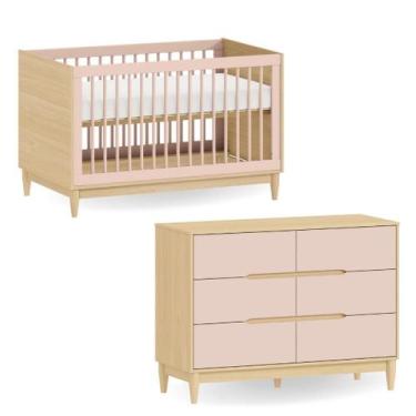 Imagem de Conjunto Móveis para Quarto de Bebê Premium Berço vira Cama e Cômoda 6