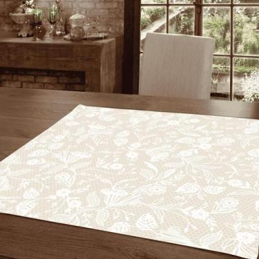 Imagem de Toalha e Centro de Mesa Dohler Clean Graça 78x78cm - Dhler