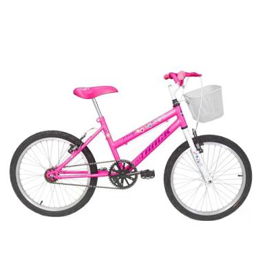 Imagem de Bicicleta Aro 20 Cindy Rosa Flúor com Cesta sem Marcha, Track Bikes