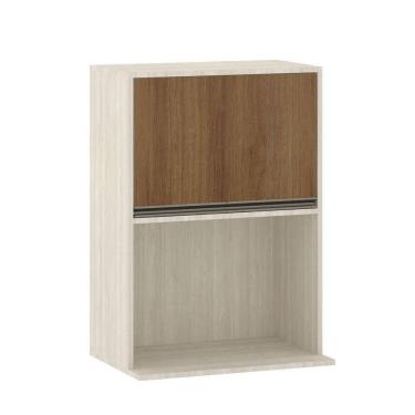 Imagem de Armário Aéreo 60 Cm Com Nicho Para Microondas 2 Portas Linea Pátina Ff/avelã Ff