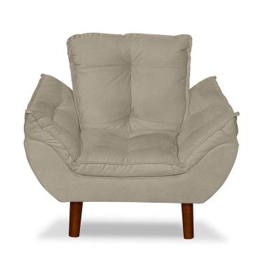 Imagem de Poltrona Infantil Opala Suede Bege Tucanos Estofados