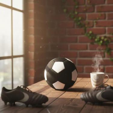 Imagem de Bola de futebol colorida de pelúcia 20 cm de altura - Elza Lemos, Pret