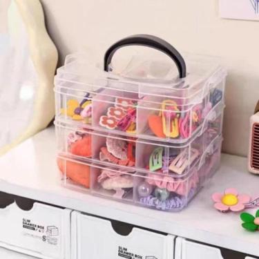 Imagem de Cesto Organizador Caixa Pote com Alça para Guardar Joias Pulseira Reló