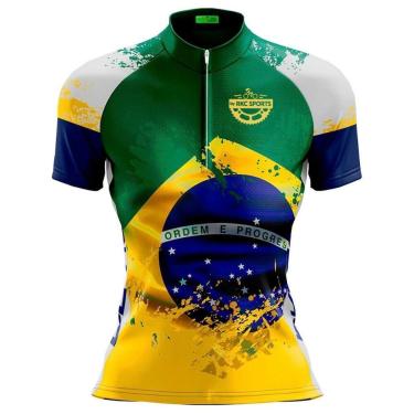 Imagem de CAMISA CICLISMO FEMININA MOUNTAIN BIKE MANGA CURTA BRASIL MODELO 46-Feminino