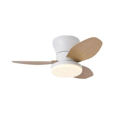 Imagem de Ventilador De Teto LED De 25'' Com Luz E Controle Remoto, 3 Lâminas Pa