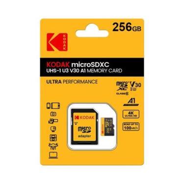 Imagem de Cartão De Memória Micro SD KODAK 256G 100MB/s C10 U3 4K HD Para Câmera