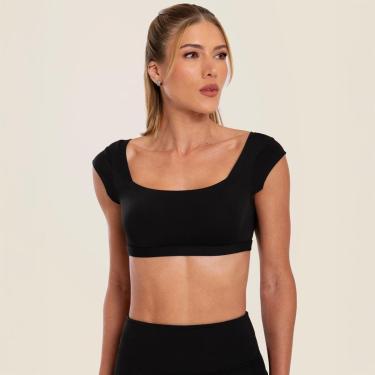 Imagem de Cropped Gola Quadrada Lively Poliamida Com Bojo Donna Carioca-Feminino