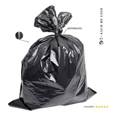 Imagem de Saco de Lixo 50 Litros Reforçado Preto para Descarte Doméstico e Comercial 65CM X 75CM...