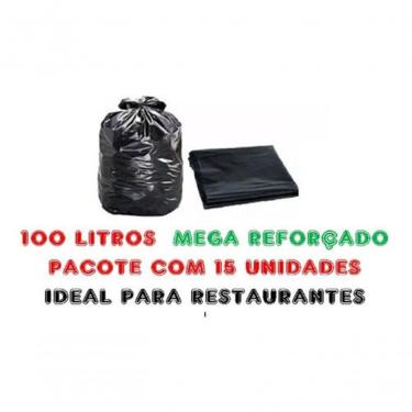 Imagem de Saco para Lixo Saco de Lixo 100 Litros Super Reforçado para Lixo Pesado Preto Fardo com...