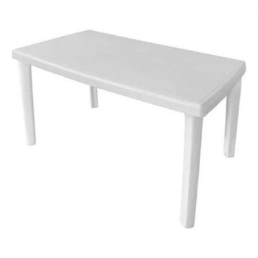 Imagem de Mesa ME4 6 Lugares Retangular 136CM X 84CM Preto e Branco com Pés Plásticos para Sala d...
