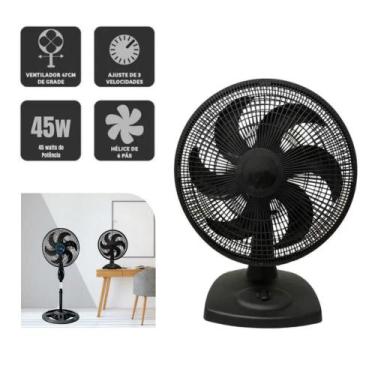 Imagem de Kit 2 Ventilador De Mesa 47cm 45w 3 Velocidades Turbo Power 110/220v P
