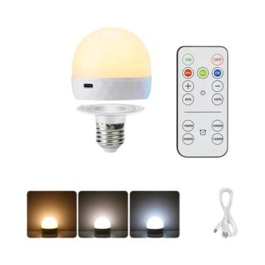 Imagem de Lâmpada LED Recarregável USB E27 Magnética Com Controle Remoto Reguláv