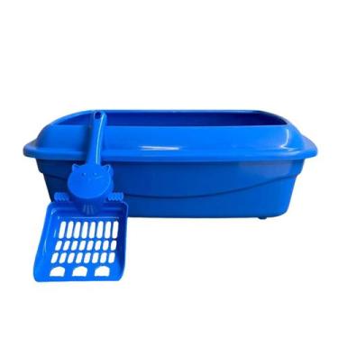 Imagem de Kit Caixa De Areia Para Gatos Pazinha Banheiro Grande Funda - - PETINJ