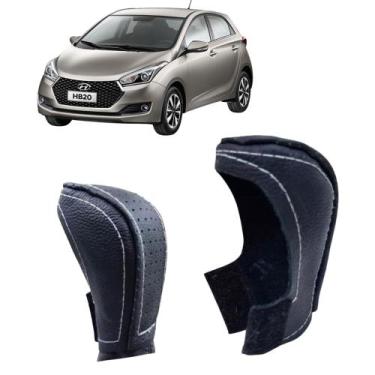 Imagem de Revestimento em Couro Capa Manopla Câmbio Automático Hyundai Hb20 2016