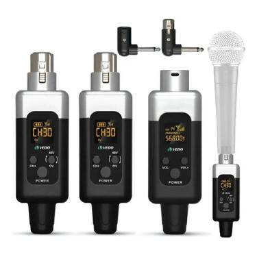 Imagem de Conversor Microfone Sem Fio Uhf 2 Transmissor 1 Receptor 48v - Genéric