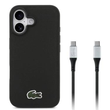 Imagem de KIT Capa iPhone 17 e Cabo USB-C Lacoste, Preta - IPLACE