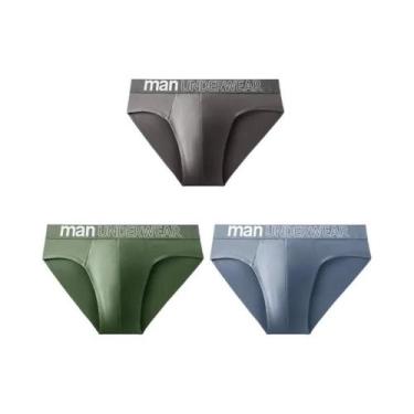 Imagem de Pacote Com 3 Cuecas Confortáveis com Estampa De Letras Para Homens, Sh