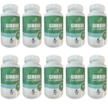 Imagem de Kit 10 Ginkgo Biloba com Ginseng - Life Natural - 60 Cápsulas
