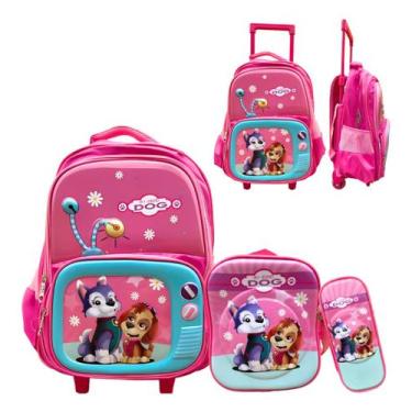 Imagem de Kit Mochila Escolar Canina Lancheira Estojo - futuro