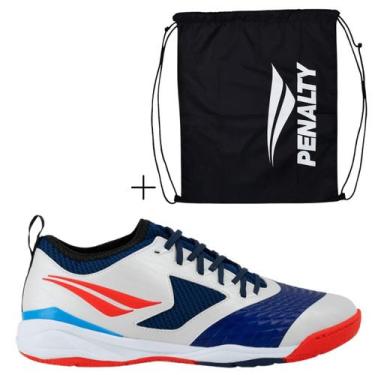 Imagem de Kit Chuteira Futsal Penalty Max 1000 CBFS+Sacola Esportiva Cor:Vermelh