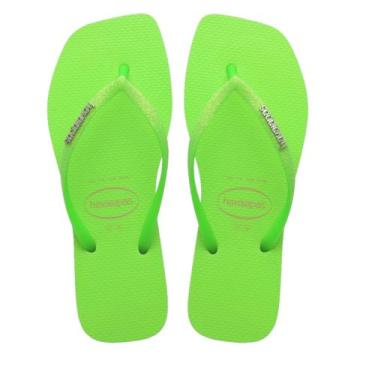 Imagem de Chinelo Havaianas Slim Square Glitter Neon, Verde neon, 39/40