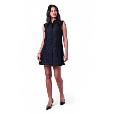 Imagem de Vestido Feminino com Botões - Rabbithos, G, Preto