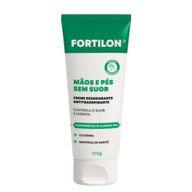 Imagem de Creme Desodorante Antitranspirante Fortilon Mãos e Pés Sem Suor 100g