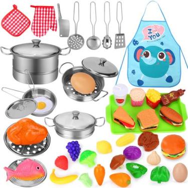 Imagem de Conjunto de Comidinha Acksonse 46 Peças com Utensílios de Cozinha em A