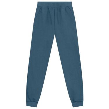 Imagem de Calça jogger infantil menino em moletom brandili, 12, Azul marinho 1