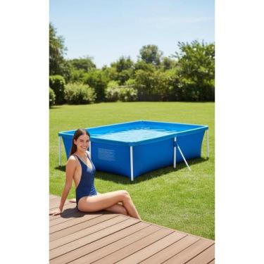 Imagem de Piscina Quadrada 2000L Azul: Diversão Refrescante Garantida! - Congrat