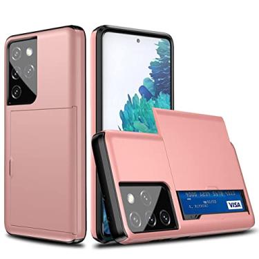 Imagem de Capa de suporte para slots de cartão deslizante para Samsung Galaxy S21 S30 S20 FE Note 20 Ultra 10 9 8 S10 5G S9 S8 Plus S10E S21 Capa de capa, ouro rosa, para Galaxy S10 5G
