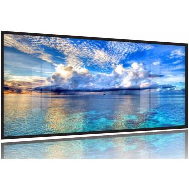 Imagem de Quadros Decorativos Mar Chuva 130x60 Moldura Preta 2x2