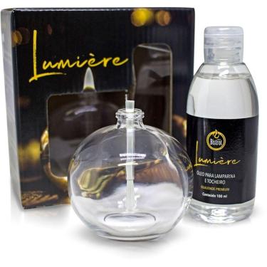 Imagem de Kit Lamparina Decorativa Bola Lisa Com Fluido de 100ml