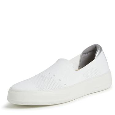 Imagem de Dearfoams Mocassim Sophie feminino sem cadarço leve e confortável, Branco liso, 38