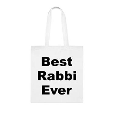 Imagem de Sacola Rabino, Bolsa Tote Best Rabino Ever Tote Bag, Rabino, Presente para Rabino, Presente para Rabino, Bolsa de Ombro Rabino, Bolsas Reutilizáveis Rabino, Ideia de Presente de Cesta