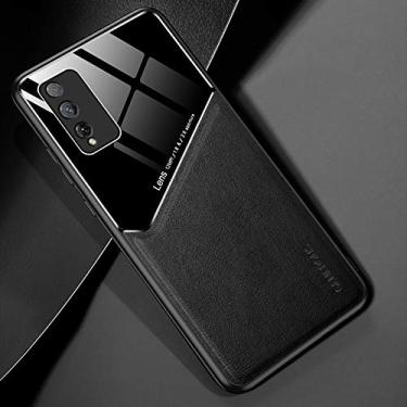 Imagem de LIYONG Capa de telefone para Huawei Honor Play 4T Pro All-Inclusive Couro Orgânico Capa Protetora de Vidro Orgânico com Folha de Metal Ferro Sacos Mangas (Cor: Preto)