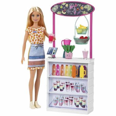 Imagem de Conjunto e Boneca - Barbie Profissões - Bar de Vitaminas - Loira - Mattel
